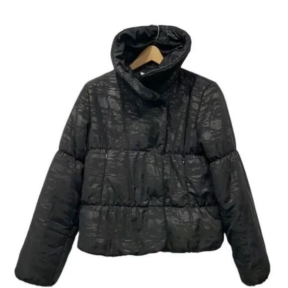 Kenneth Cole NY Womens Puffer Coat Jacket Gorpcore Outdoors Warm Sm Black Zipper - Picture 2 of 9